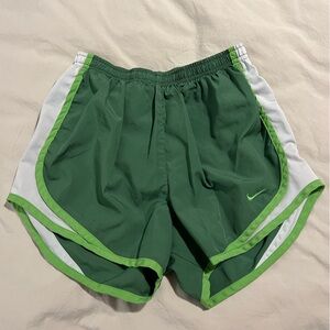 Green and White NikeFit Running Shorts - Wm XS